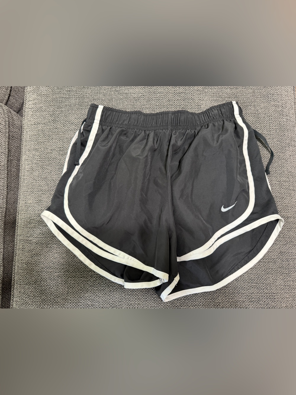 Nike Black Athletic Running Shorts with White Trim